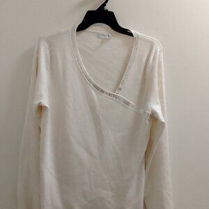 "Calvin Klein", Ladies Long Sleeved, Sequin Trim Sweater